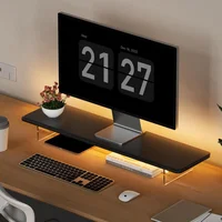 Soporte Elevador Para Monitor Con Luz LED Y Patas Acrílicas Ajustables