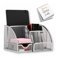 Organizador De Escritorio De Malla Con Cajón Maypes Color Plateado