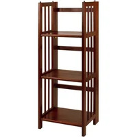 Librería Plegable de 3 Estantes en Madera con Acabado Nogal