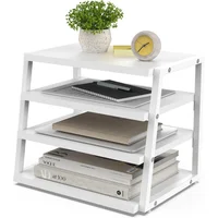 Organizador De Escritorio Fenge De Cuatro Niveles Con Diseño De Esquina Color Blanco