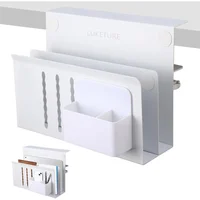 Organizador Lateral De Escritorio De Dos Niveles Para Laptop Color Blanco