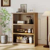 Estantería de Madera con 3 Estantes para Oficina y Sala en Roble Vintage