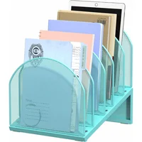 Organizador De Archivos De Escritorio De Cinco Secciones De Malla Metálica