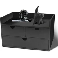Organizador de Escritorio con Cajones y Estante para Oficina Color Madera