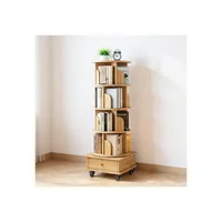 Estantería Giratoria de Madera con 5 Niveles en Diseño Vertical