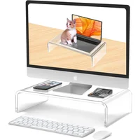 Soporte Acrílico Transparente Para Monitor Con Diseño Ergonómico