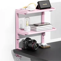 Estante De Escritorio Con Abrazadera De Dos Niveles Ajustable Color Rosa