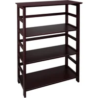 Librería de 4 Niveles en Madera con Acabado Espresso para Piso