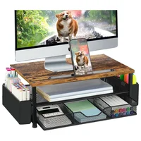 Organizador de Escritorio Aupsen con Soporte y Cajón Color Negro