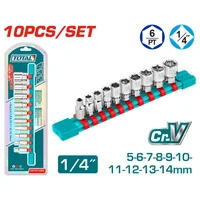 Juego de Dados 1/4 Pulgada 10 Piezas  Total Tools