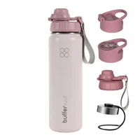 Termo Botella Agua Termica Buffer Acero Inoxidable +4 Tapas