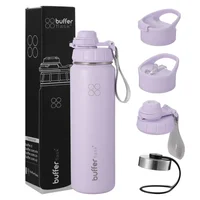 Termo Botella Agua Termica Buffer Acero Inoxidable +4 Tapas