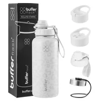 Termo Botella Agua Termica Inoxidable Buffer + 4 Tapas
