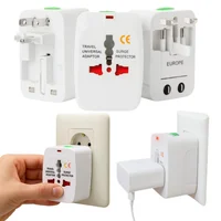 Set X 2 Adaptador Universal de Viaje con Selector Internacional y Protección Eléctrica
