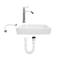 Combo Lavamanos Pequeño Rectangular + Grifería Agua Fríac830
