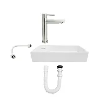 Combo Lavamanos + Grifería Agua Fría + Push Con Sifón C808