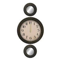 Set de 2 Espejos+Reloj Bronce Verona