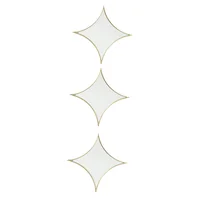 Set de 3 Espejo Estrellas 25x25 cm Oro Shine