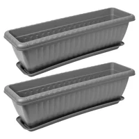 Set X2 Matera Rectangular Con Plato 45Cm Para Jardín Y Hogar