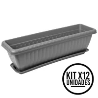 Set X12 Matera Rectangular Con Plato 45Cm Para Jardín Y Hogar