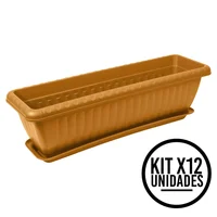 Set X12 Matera Rectangular Con Plato 45Cm Para Jardín Y Hogar