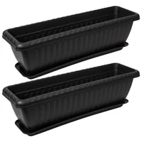 Set X2 Matera Rectangular Con Plato 45Cm Para Jardín Y Hogar