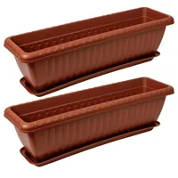 Set X2 Matera Rectangular Con Plato 45Cm Para Jardín Y Hogar