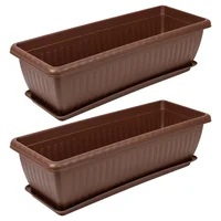 Set X2 Matera Rectangular Con Plato 55Cm Para Jardín Y Hogar