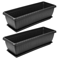 Set X2 Matera Rectangular Con Plato 55Cm Para Jardín Y Hogar