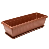 Matera Rectangular Con Plato 55 Cm Para Jardín Y Hogar
