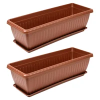 Set X2 Matera Rectangular Con Plato 55Cm Para Jardín Y Hogar