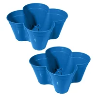 Set X2 Matera Trébol Apilable Con Drenaje Para Jardín Y Hogar