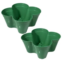 Set X2 Matera Trébol Apilable Con Drenaje Para Jardín Y Hogar