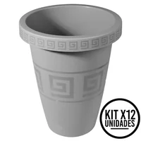 Set X12 Matera Alta Redonda 13L Elegante Para Jardín Interior