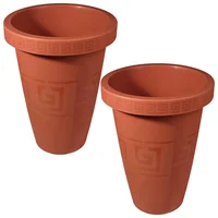 Set X2 Matera Alta Redonda 19.5L Para Plantas Grandes Jardín