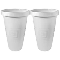 Set X2 Matera Alta 28L Con Diseño Plantas Grandes Y Jardín