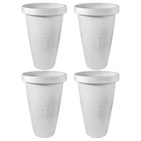 Set X4 Matera Alta 28L Con Diseño Plantas Grandes Y Jardín