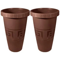 Set X2 Matera Alta 28L Con Diseño Plantas Grandes Y Jardín
