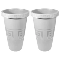 Set X2 Matera Alta 28L Con Diseño Plantas Grandes Y Jardín