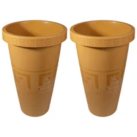 Set X2 Matera Alta 28L Con Diseño Plantas Grandes Y Jardín