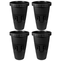 Set X4 Matera Alta 28L Con Diseño Plantas Grandes Y Jardín