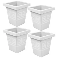 Set X4 Matera Cuadrada 4.5L Moderna Para Jardín Sala Oficina