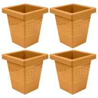 Set X4 Matera Cuadrada 4.5L Moderna Para Jardín Sala Oficina
