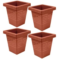Set X4 Matera Cuadrada 4.5L Moderna Para Jardín Sala Oficina