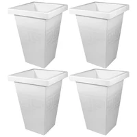 Set X4 Matera Cuadrada 13L Relieve Geométrico Moderna Decorativa