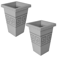 Set X2 Matera Cuadrada 13L Relieve Geométrico Moderna Decorativa