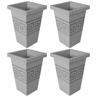 Set X4 Matera Cuadrada 13L Relieve Geométrico Moderna Decorativa