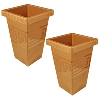 Set X2 Matera Cuadrada 13L Relieve Geométrico Moderna Decorativa