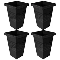 Set X4 Matera Cuadrada 13L Relieve Geométrico Moderna Decorativa