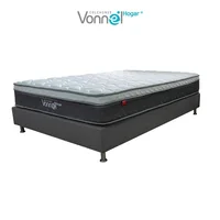 Combo Colchon Doble Resortado Full Confort Dobe + Base Cama 140x190 Cm